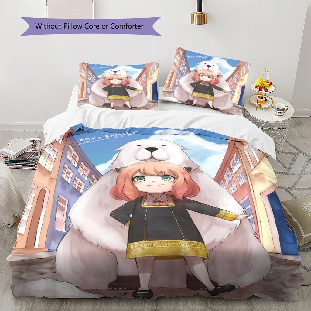 Set Copripiumino Trapuntato con Fantasia Cartone Animato Federa Decorazione per la Casa Regalo di Compleanno (1 * copripiumino + 2 * federa, senza nucleo)