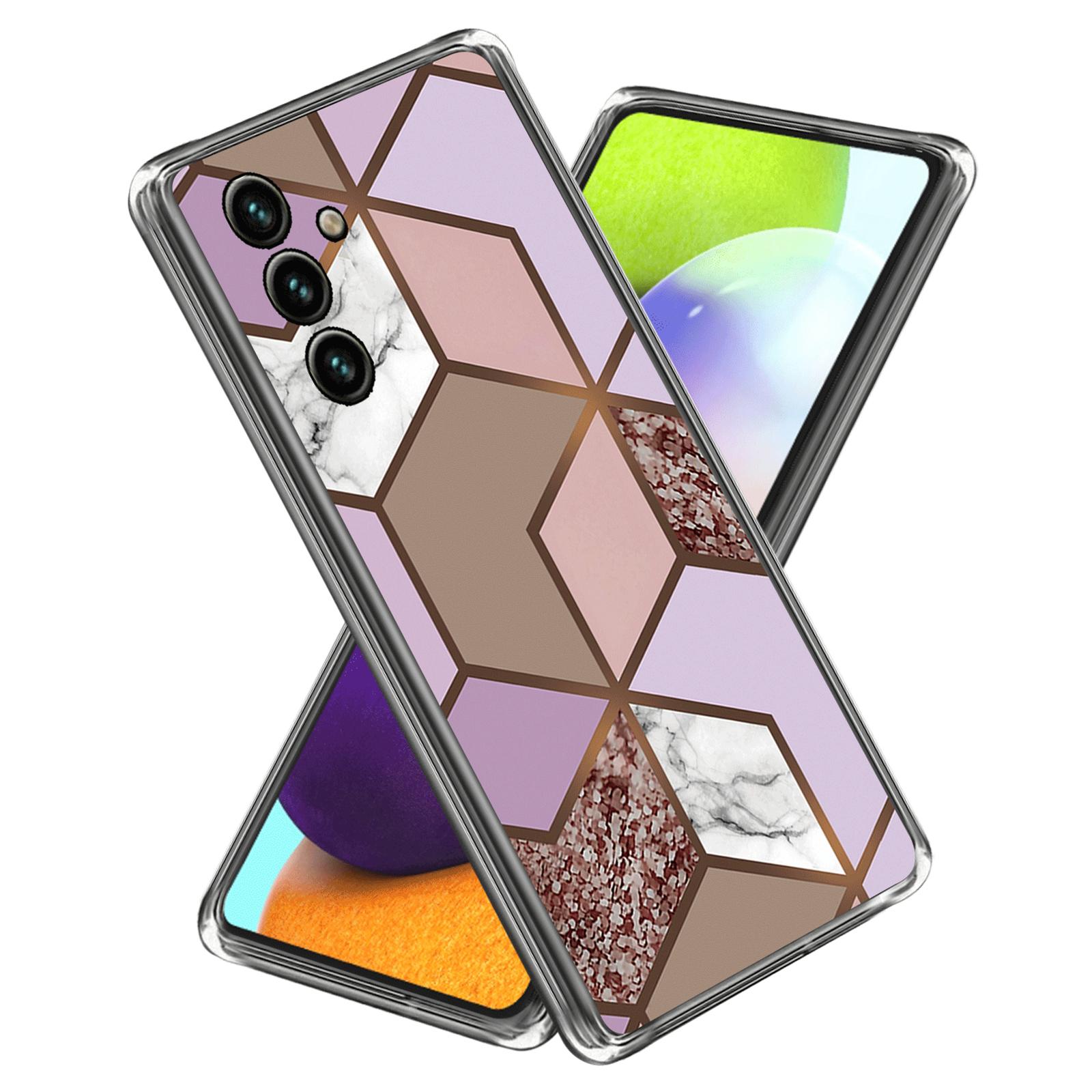 

For Samsung Galaxy A34 5G Phone Case Abstract Marble Printed IMD TPU Protective Cover Style C