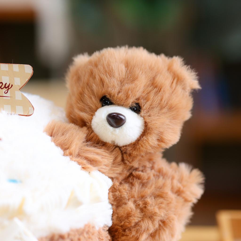 Creative Cute Chef Bear Cake Throw Pillow Plush Toy Doll Gives Girls Children'S Day Birthday Gift