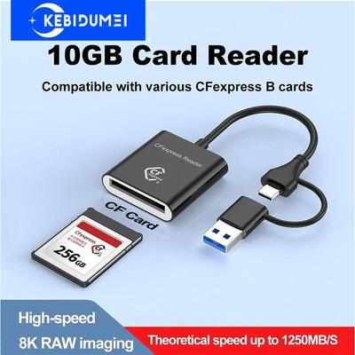 10Gbps CFexpress Typ B Kartenleser 10Gbps USB3.2 Gen2 Adapter Tragbarer Typ A-C CF Express B Kartenleser für Windows XP MAC OS