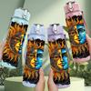 1PC Sun Moon Face Bohemian Art Print 750ml Color Plastic Sports Water Bottle Leakproof Flip Straw Lid Suitable for Sports Office Home Use