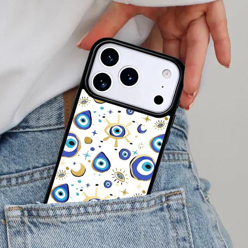 Evil Eye Phone Case for iPhone 16e 15 14 13 12 17 Pro Max Plus Air 17pro Cover Coque