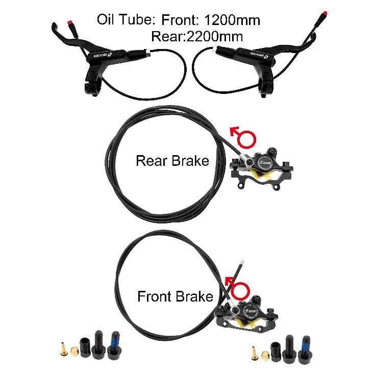 ZOOM Bike Electric Scooter Power Off Control Oil Hydraulic Disc Brake Caliper 2200 1200mm for Zero 10X 11X KUGOO G Booster G1