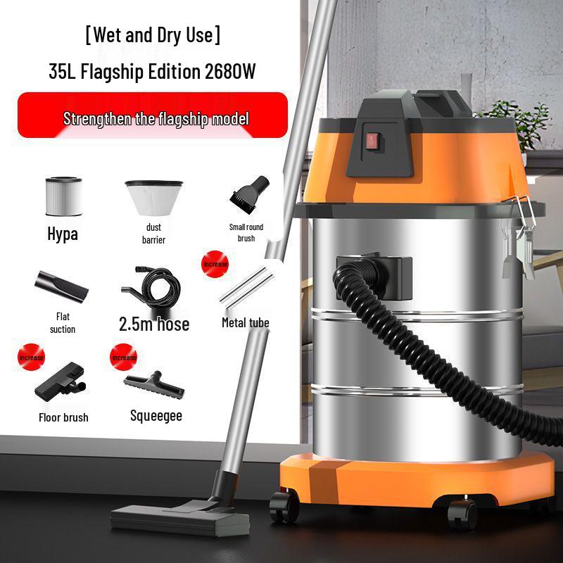 High-Power Wet/Dry Vacuum Cleaner for Home, Workshop, Car Wash, Grout, and Industrial Use