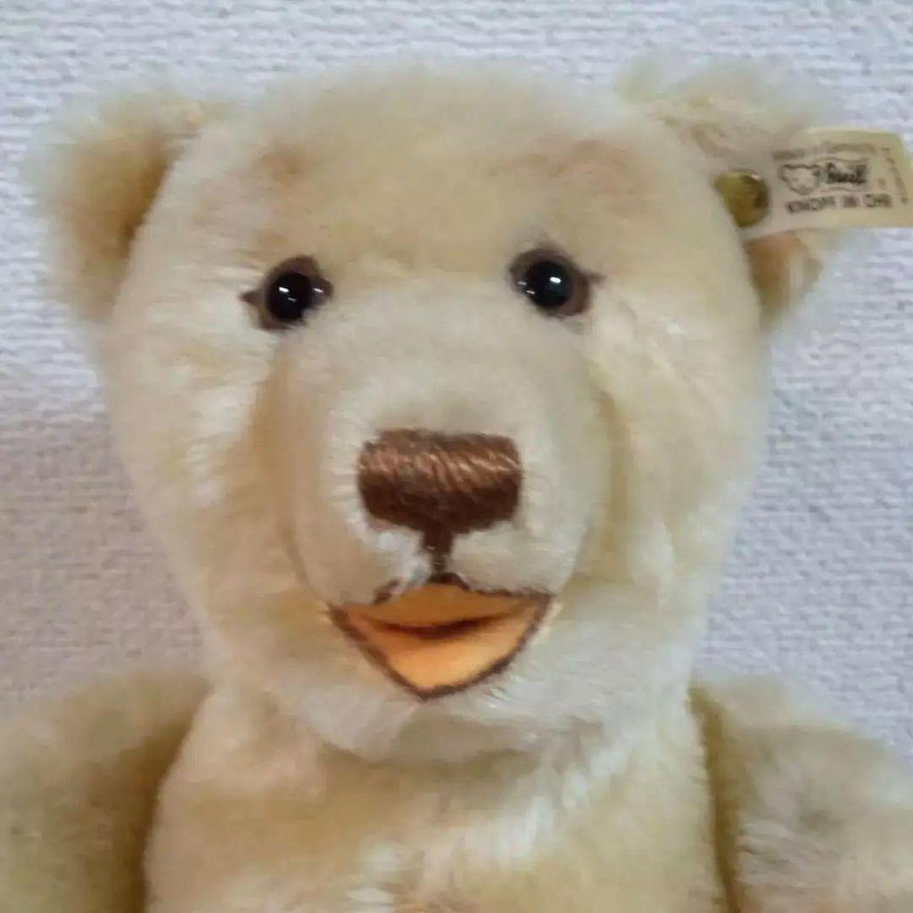 [USED] Steiff Teddy Bear * Snap Dickie * Mouth Opens and Closes * Head That Can Be Held In Hand Moves!
