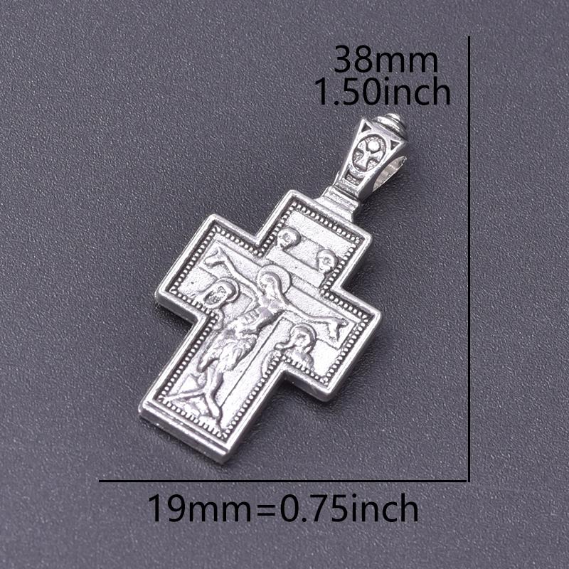 6pcs Religious Metal Retro Silver Color Cross Pendant Charms For Jewelry Making Bulk Christ Jesus Pendants DIY Necklace Earrings