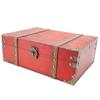 Rectangle Treasure Chest Vintage Large Capacity Reinforced Corners Wood Treasure Box for Postcards
