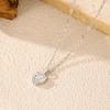 MODIAN 925 Silver Delicate Sweet Heart Zirconia Wedding Link Chain Pendant Necklace For Women Daily Fine Jewelry