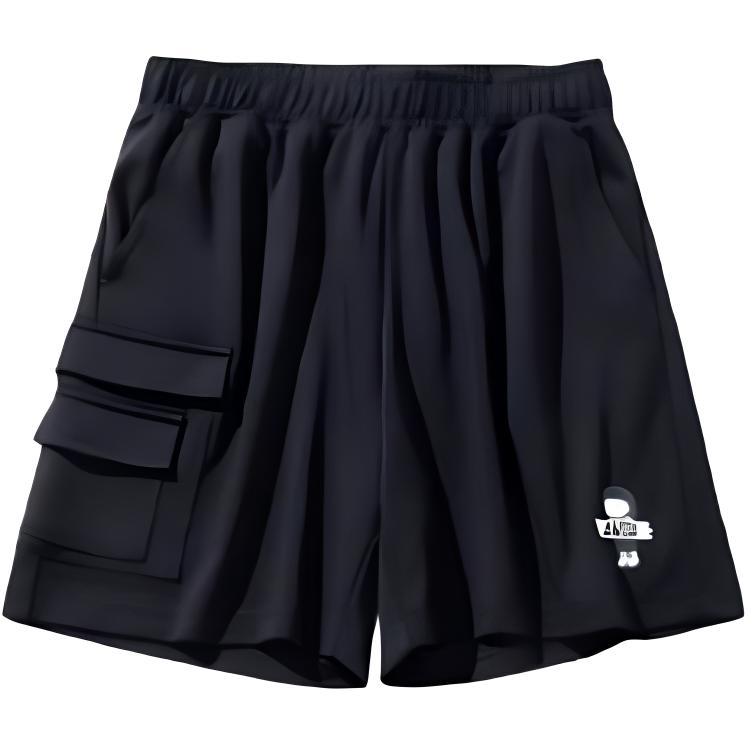 

Anta Inner Child Collaboration Knitted Trendy Versatile Breathable Five-Point Cargo Shorts Women shorts Black 962428311-4 XS