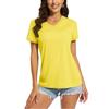 TACVASEN UPF 50+ Summer Short Sleeve V-Neck T-shirts Womens Sun Protection T-shirts Quick Dry Hiking Running Tee Shirts Tops