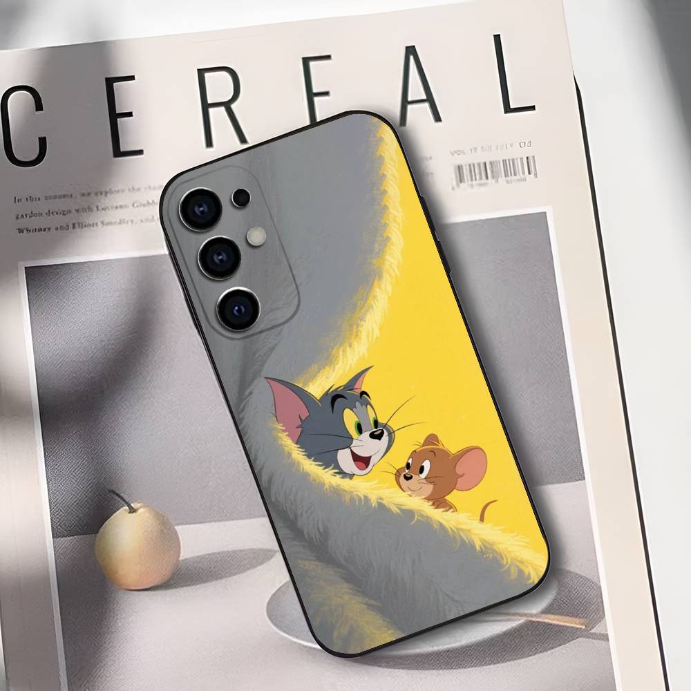 Cartoon T-Toms And J-Jerrys Phone Case For Samsung S25,S24,S21,S22,S23,S30,Ultra,S20,Plus,Soft Silicone Black Cover