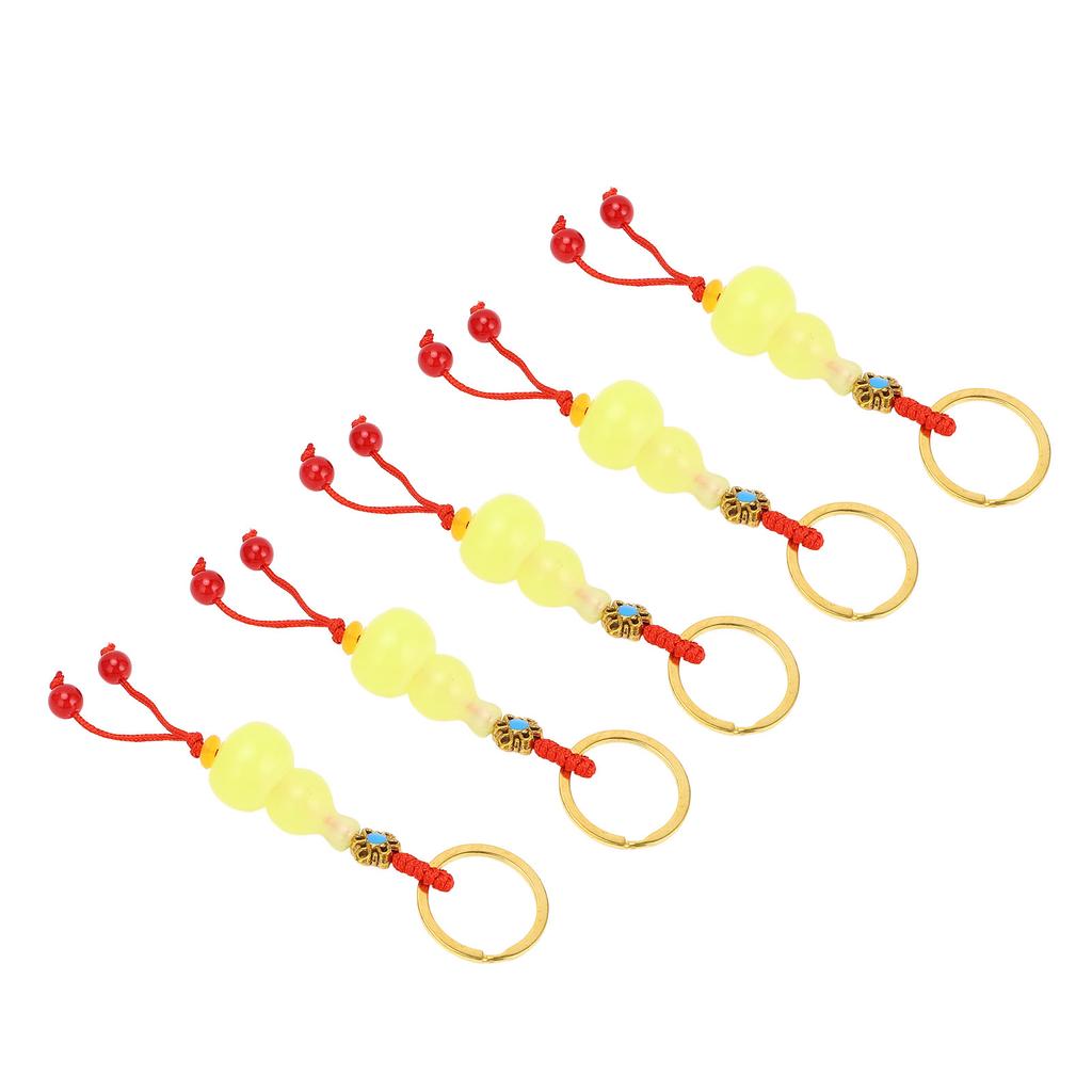 5Pcs Gourd Keychain Exquisite Craft Sturdy Multifunctional Stylish Look Gourd Key Ring for