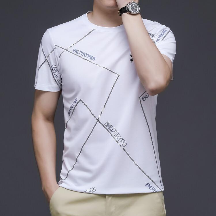 

Мужская летняя новая футболка с короткими рукавами и принтом, мужская повседневная рубашка с короткими рукавами и круглым вырезом