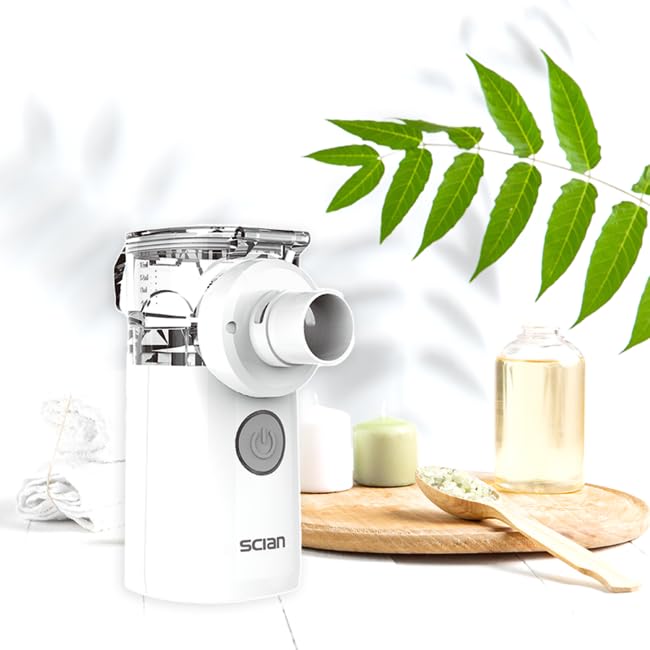 

Portable Nebulizer Inhaler for Medication, Mesh Design, USB Powered, Includes Large and Small Masks, Quiet Operation, and Automatic Cleaning Function