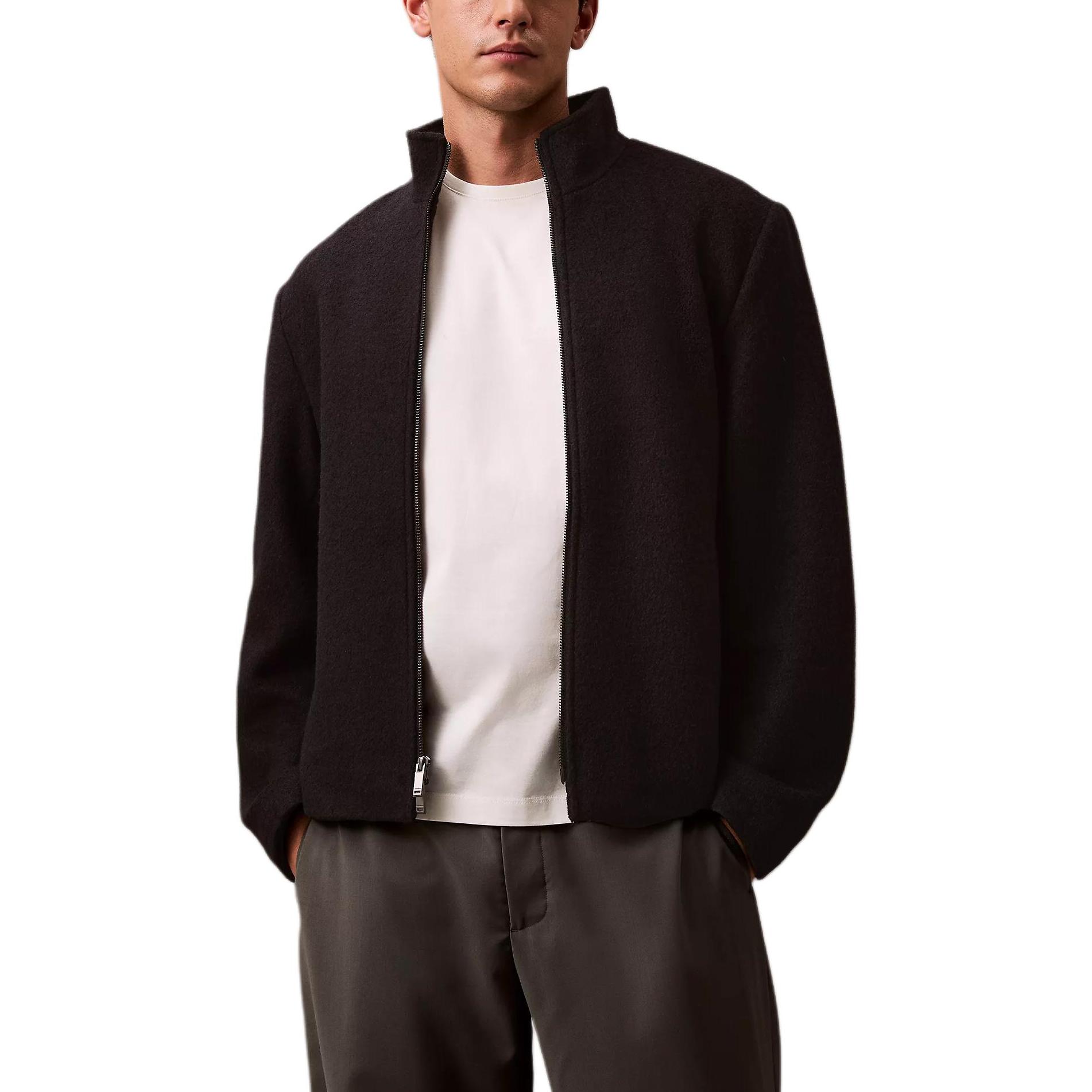 

Calvin Klein Comfortable Casual Soft Stand Collar Long Sleeve Jacket Men Jacket Black 40EM530-001 XS