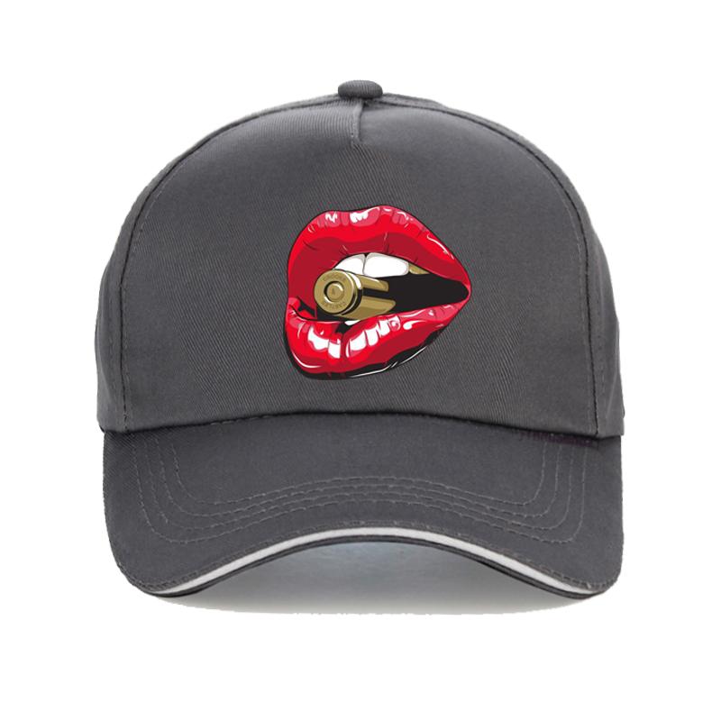 Summer Fashion Red Lips Bullet Print Women Baseball Cap Men Casual Brand Cotton Funny Swag Aesthetic Unisex Hip Hop Gothic Hat