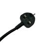 UK 13A Moulded Plug Cord, 3-Core 1.5mm² Pure Copper, 2M Black Cable, 13A Fuse, C13 Connector