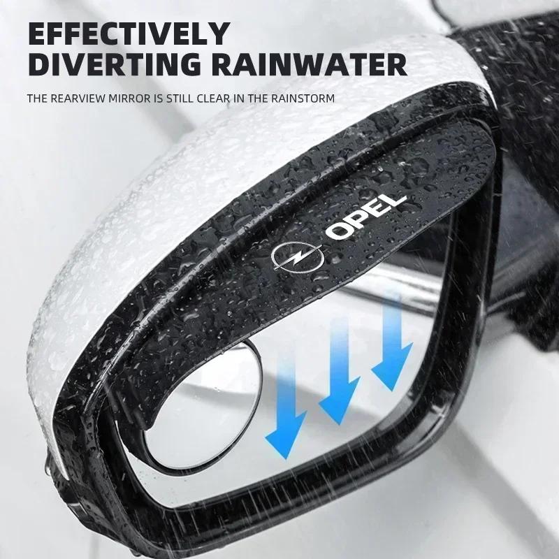 VKXG1 2PCS Car Rearview Mirror Rain Eyebrow Visor Small Round Mirror For Opel Astra Insignia Corsa Zafira Meriva Mokka Vivaro Vectra