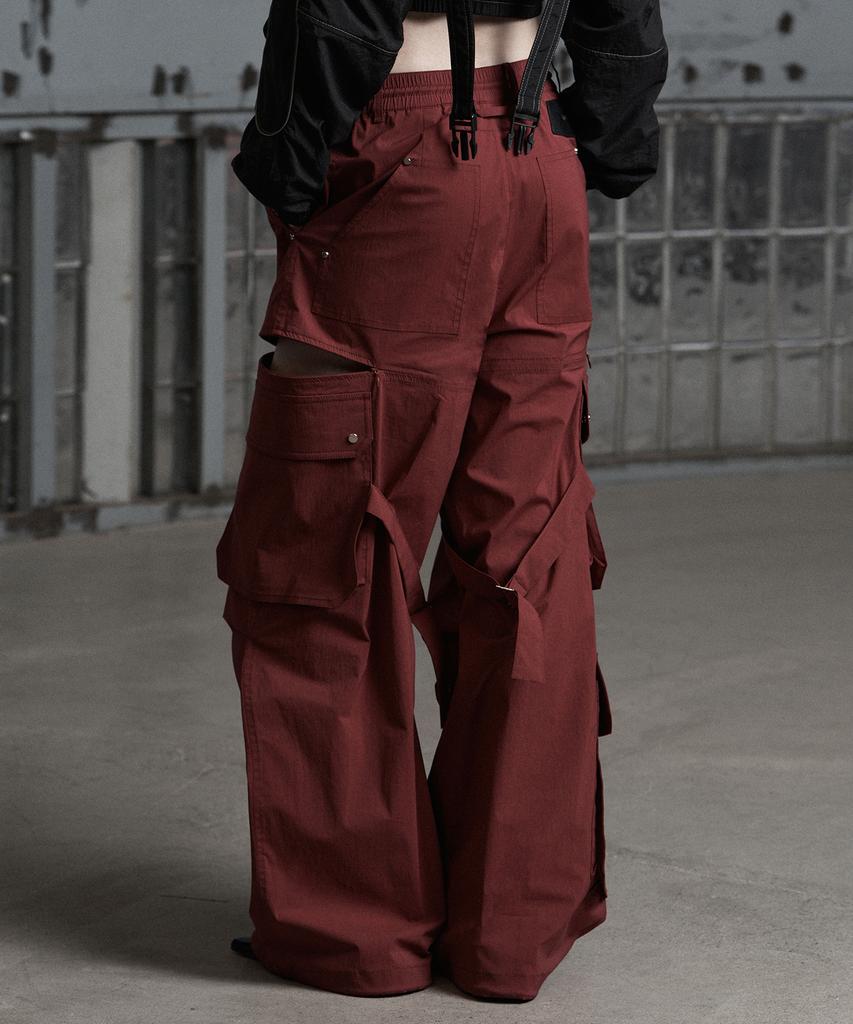 Jenyujeu Kajo Double Pocket Parachute Pants - Wine