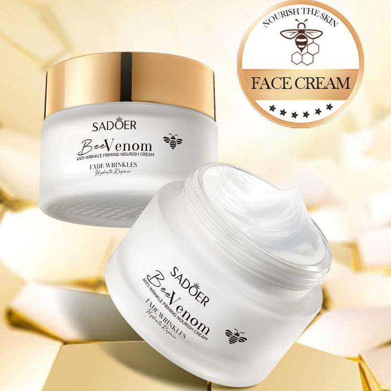 New Bee Venom Anti-aging Face Cream Fade Wrinkle Firming Lifting Facial Cream Forehead Wrinkle Removal Moisturizing Skincare 50g