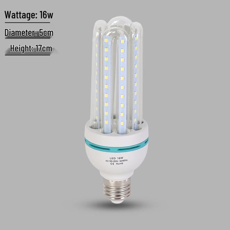 Super Bright LED Energy-saving Spiral Bulb E27 Base 4U Tube for Street and Courtyard Lighting