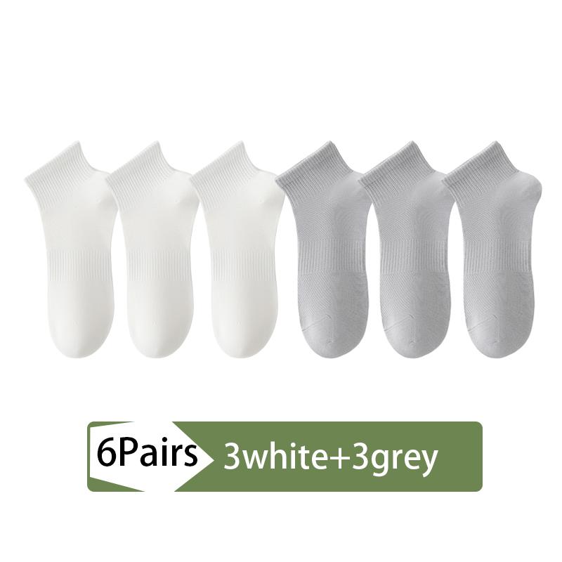 6Pairs High Quality Men Socks Short Combed Cotton Mesh Breathable Odor proof and antibacterial Spring Summer for Male sock New Size EUR38-45