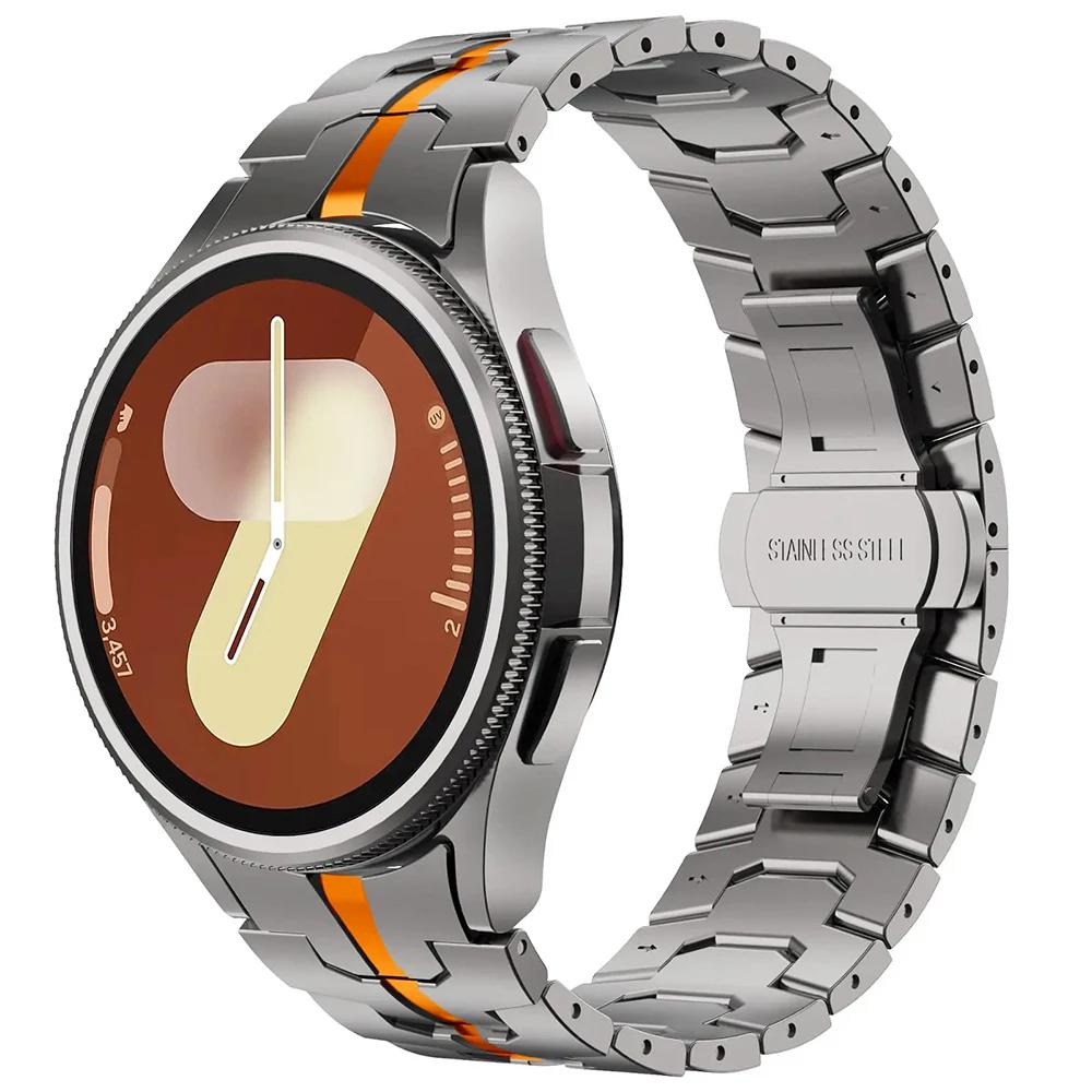 No Gaps Stainless Steel Band for Samsung Galaxy 6 Classic 47mm 43mm 5pro 45mm Men Link Strap for Galaxy 7 6 5 4 44mm 40mm FE