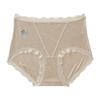 Plus Size Women's Lace Edge Comfortable Bag with Breathable Hips Without Trace Mid High Waist Cotton Crotch Panties