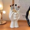 Human Face Art Stationery Storage Pen Holder Multifunctional Makeup Brush Holder Home Office Desktop Organizer Decoration