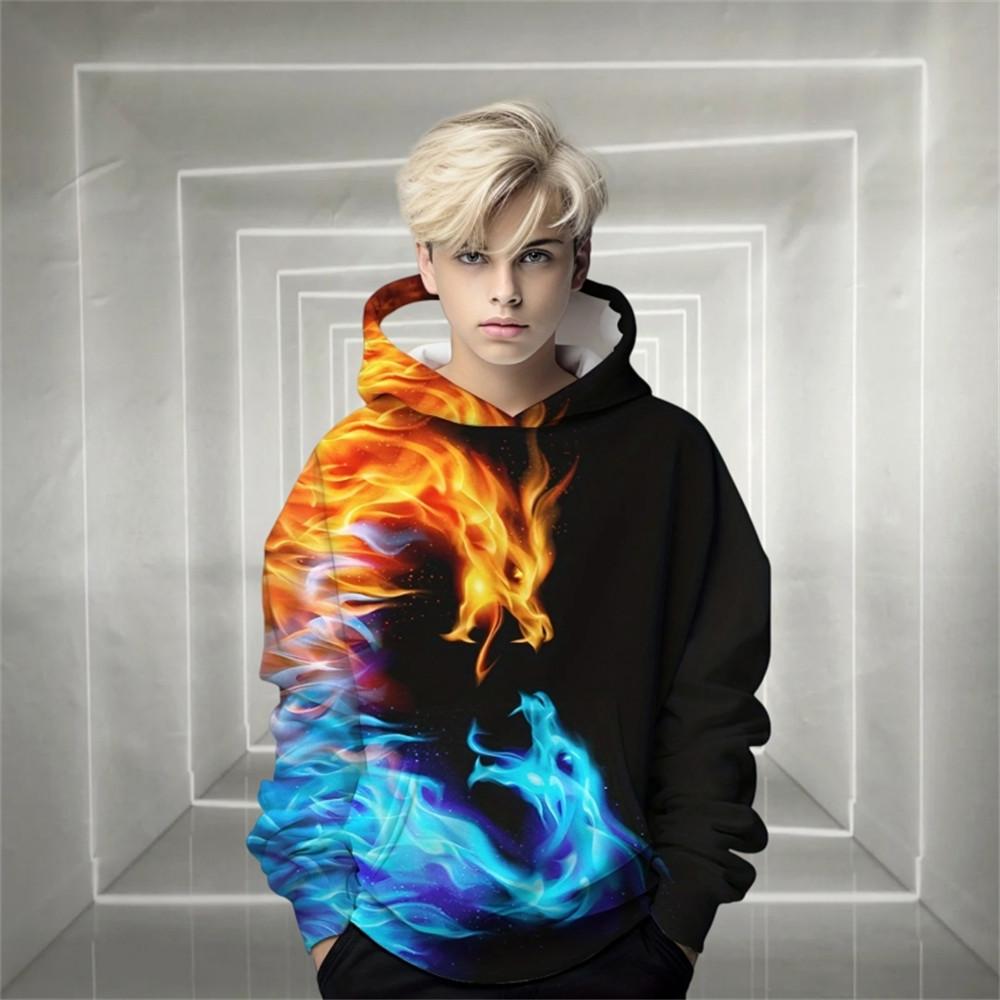 

Толстовка с капюшоном с 3D-принтом для мальчиков и девочек, повседневный детский свитер в стиле хип-хоп, спортивные топы для мальчиков, строительные блоки, графическая одежда 140