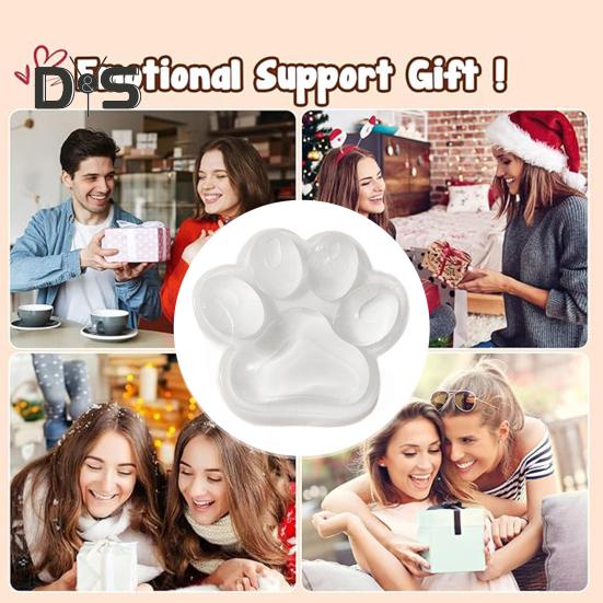 Clear Cat Paw Squeeze Toy Anxiety Stress Relief Large Kitten Paw Pinch Sensory Toy Kids Teens Adults Soft Stress Ball Pet Paw Fidget Toy
