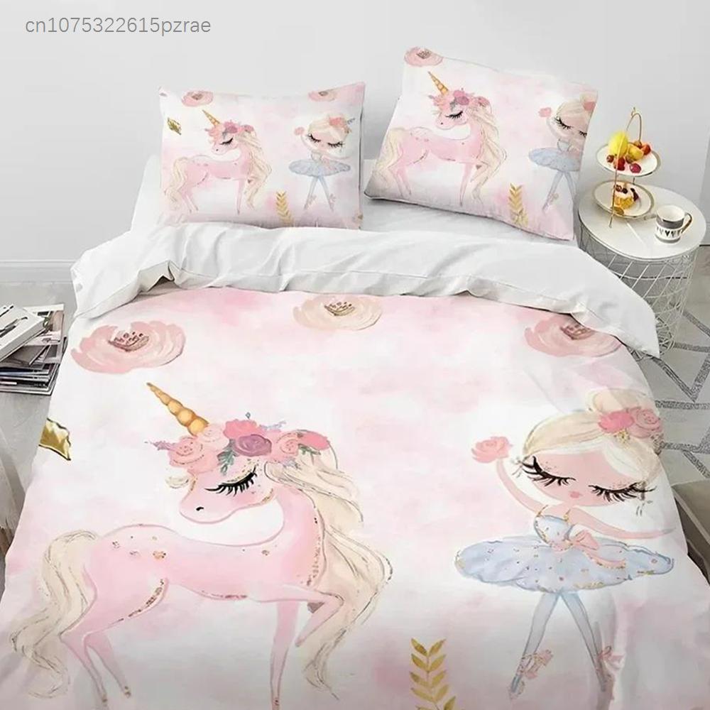 Cartoon Cute Ballet Girl Ballerina Bedding Set Bedroom Soft Modern Bedspreads Comefortable Duvet Cover Quilt Cover Pillowcase