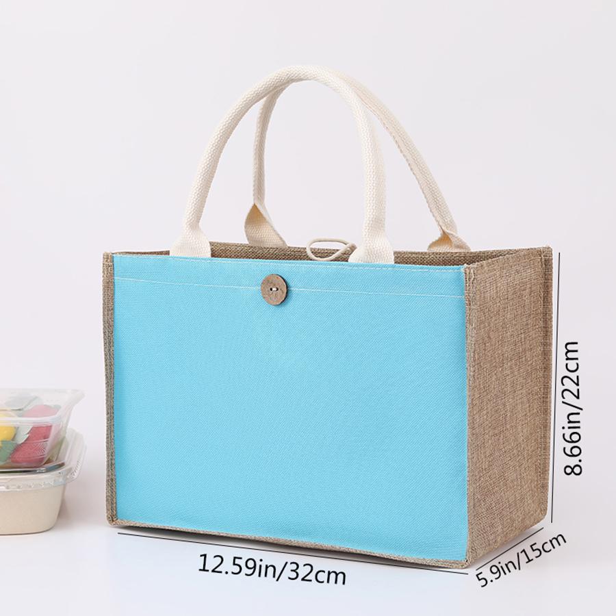 Laminating blank canvas bag DIY painting hand carry faux burlap bag solid color large capacity ladies handheld shopping bag