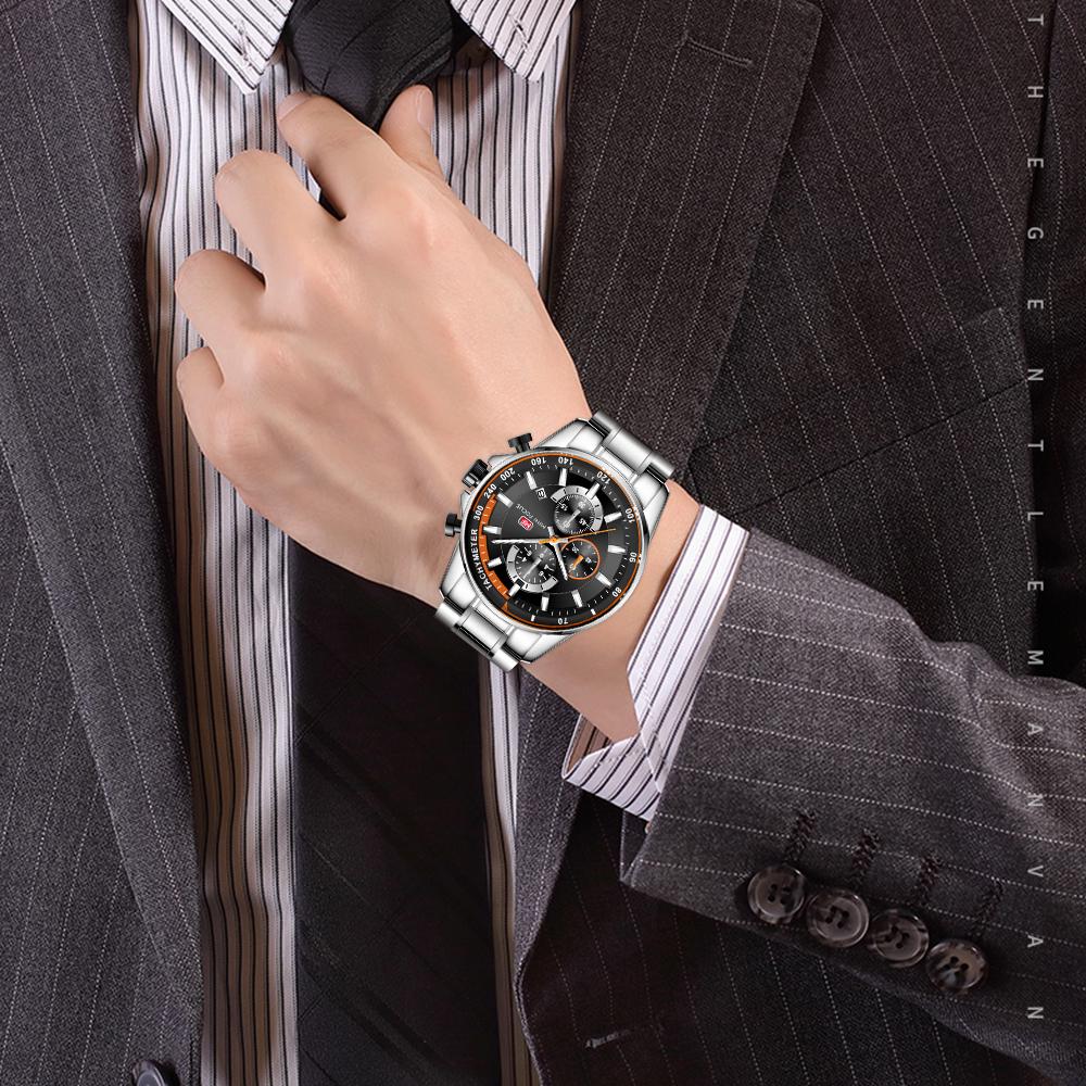 Top Luxury With Box MINI FOCUS Brand Men's Watch Luminous Waterproof Men's Quartz Watch 0218G