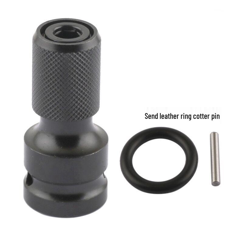 Electric Wrench Adapter: 1/2 To 1/4 Inch Inner Hexagon Conversion with Telescopic Spring Sleeve