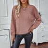 Vintage Loose Knitwear Cardigan Solid Color O Neck Top Long Sleeve Autumn Winter Sweater