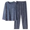 New Cotton Men's Pajamas Spring and Autumn Style Sleepwear Long Sleeve Trousers Large Size Homewear Casual Loungewear Set