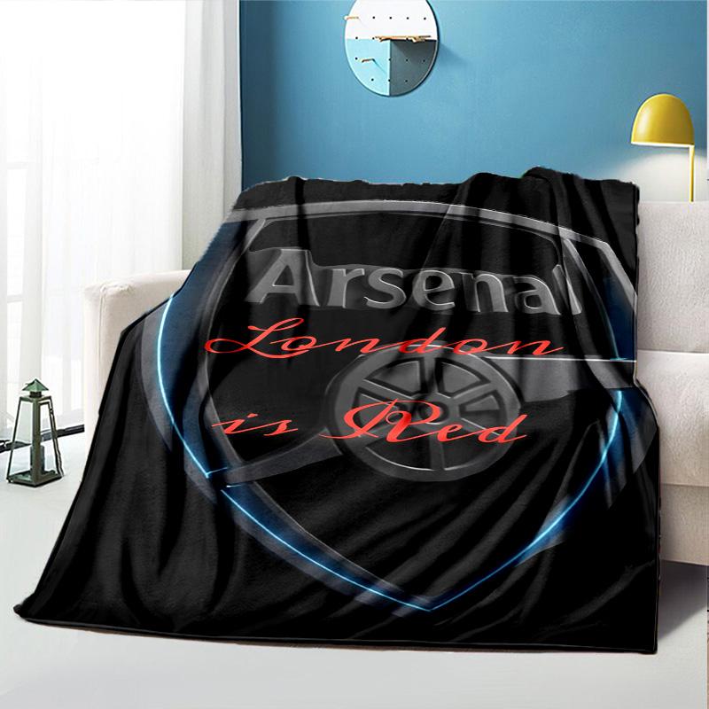 Arsenal F.C Pattern Blanket for Home Decoration, Bed, Sofa, Car Travel, Camping, Suitable for All Seasons, Birthday Christmas Gift