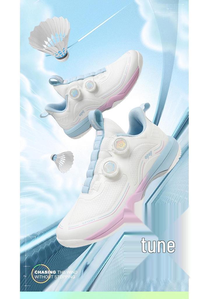 Professional Competition Badminton Shoes with Rotating Buckle, Shock Absorption, Carbon Plate, Non-slip, Wear-resistant for Men and Women