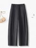 Woolen High-Waisted Wide-Leg Pants for Women - Autumn/Winter 2025, Casual Loose Fit, Thickened Drape.