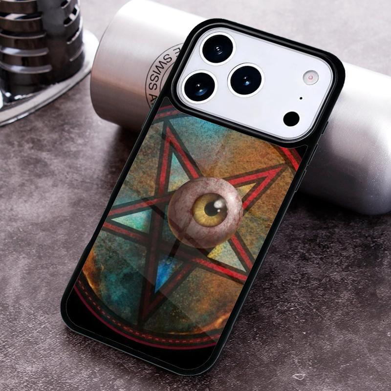 Distressed-Pentagram-Eye Phone Case For iPhone 17 16 15 14 13 12 11 Pro Max Plus 17Air Soft Silicone Cover