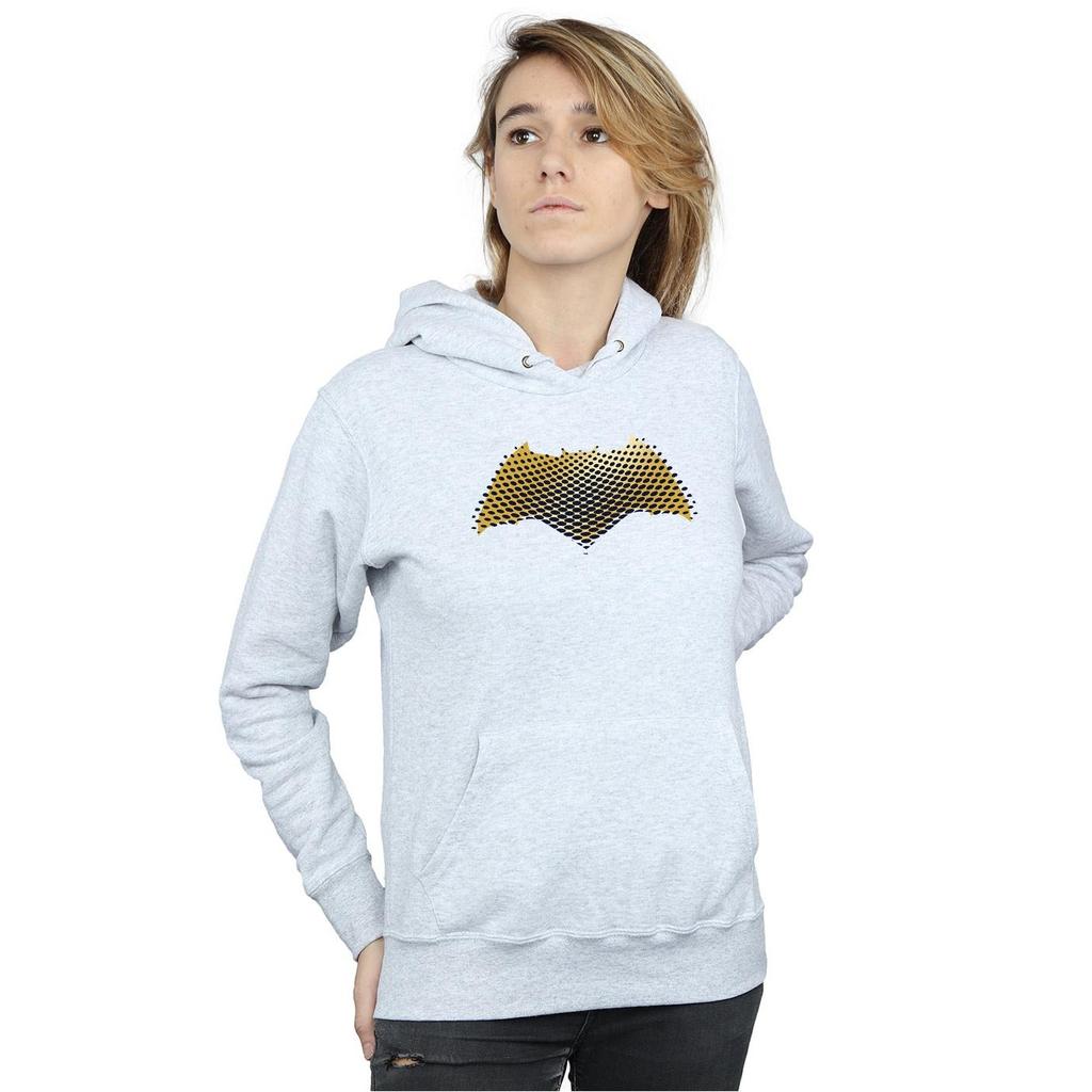 DC Comics Womens/Ladies Justice League Movie Batman Logo Textured Hoodie
