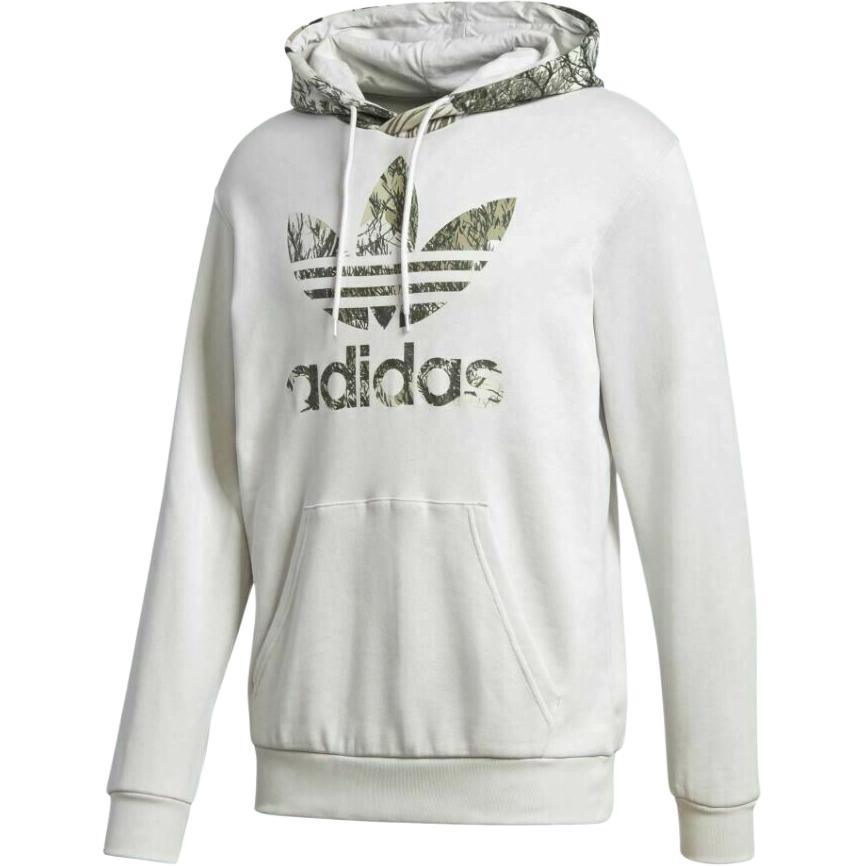 Adidas Originals Trefoil Camouflage Logo Print Pullover Hoodie Men Hoodie Light-Grey GD5955