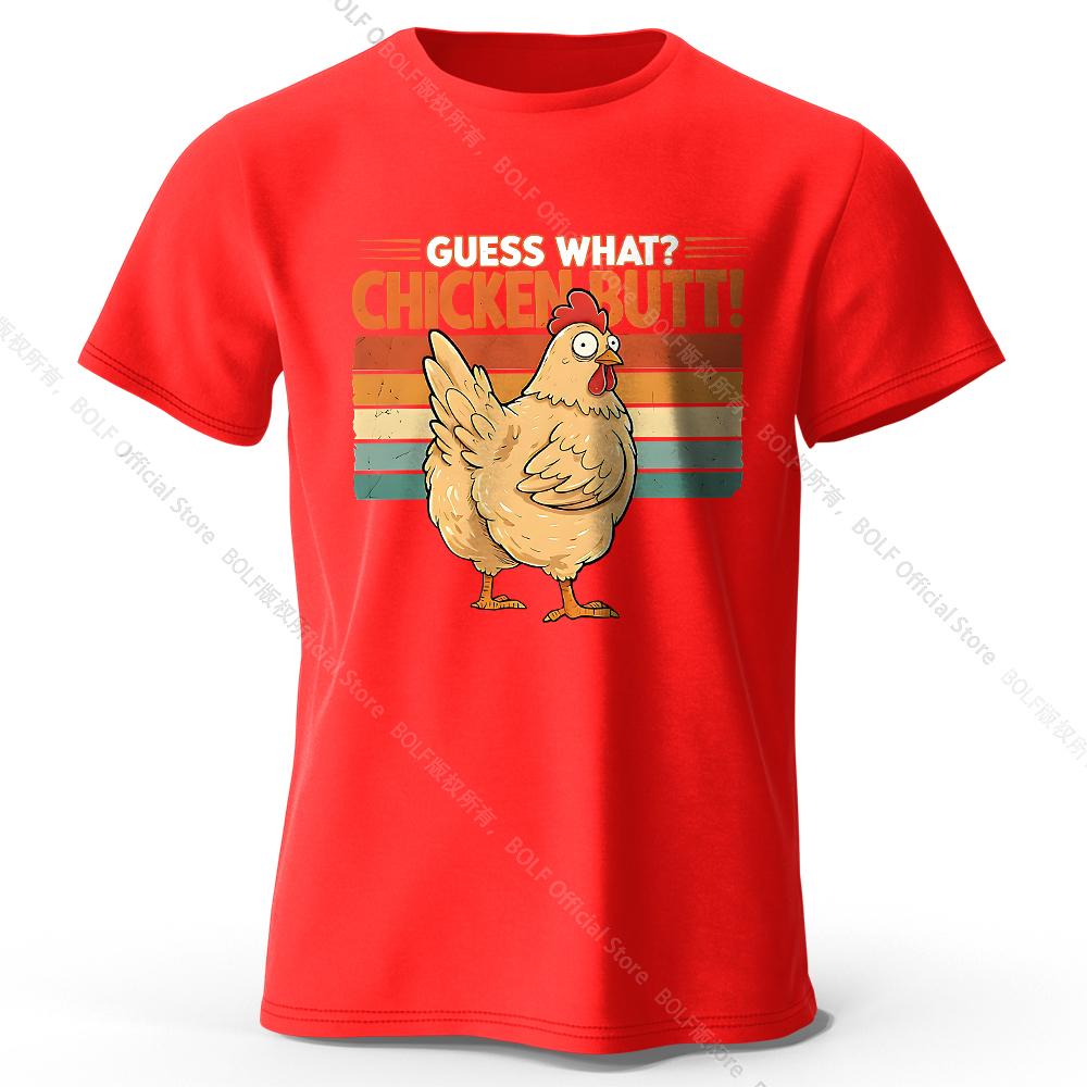 Men's Chicken Butt Printed T-Shirt 100% Cotton Oversized Silly Graphic Tees for Women Summer Tops Playful Streetwear