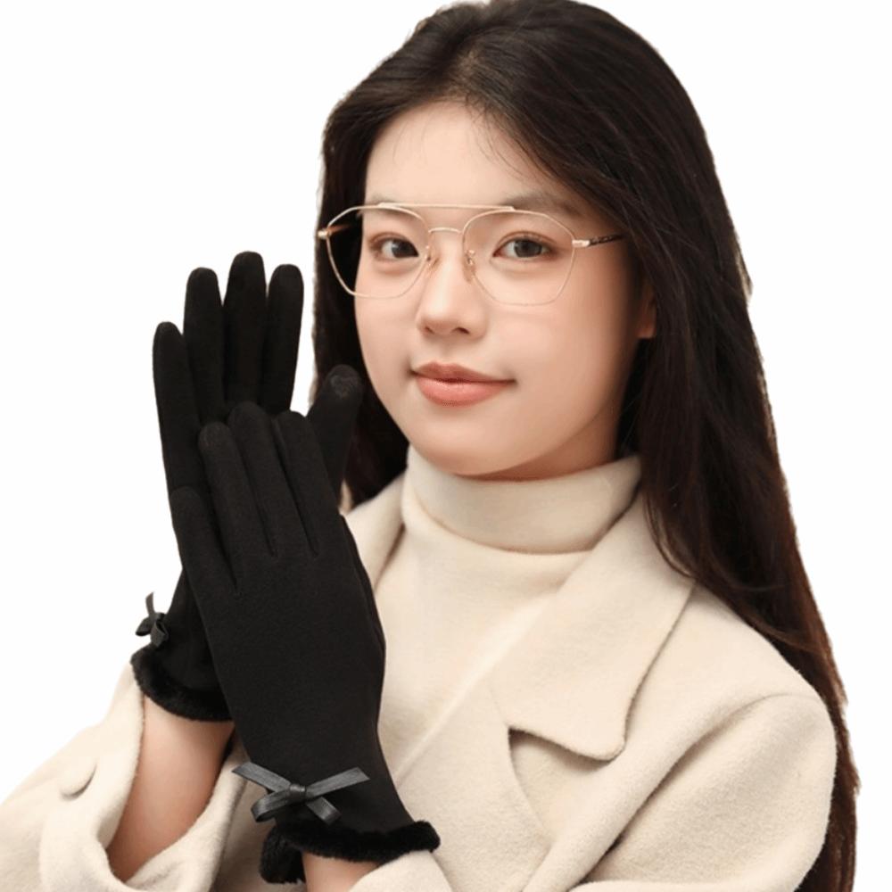 

Thicken Winter Thermal Mittens Solid Color Women s Winter Thermal Gloves Cold Weather чорний
