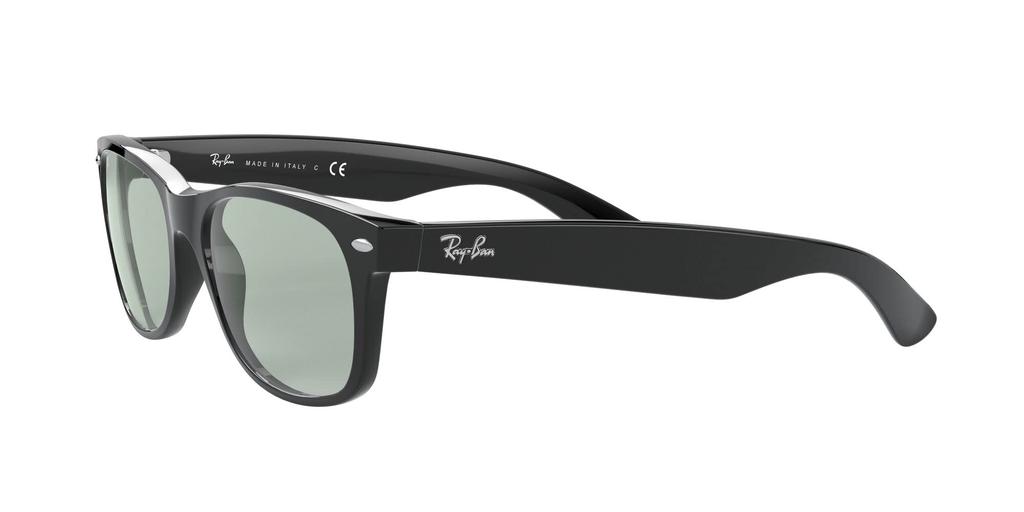 RB2132F New Wayfarer Shiny Black with Light Grey Asian Mirror Lens Ray-Ban Sunglasses, Lens, Fit,