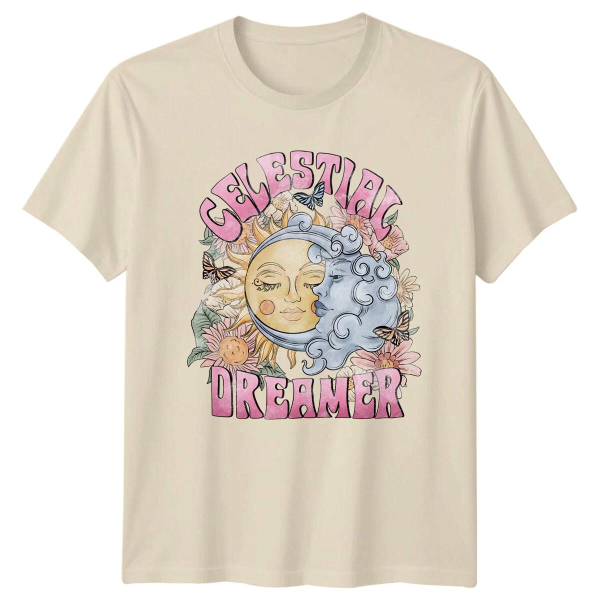 Celestial Dreamer Sun Moon T Shirt Magic Witchy Boho Style 1 XL