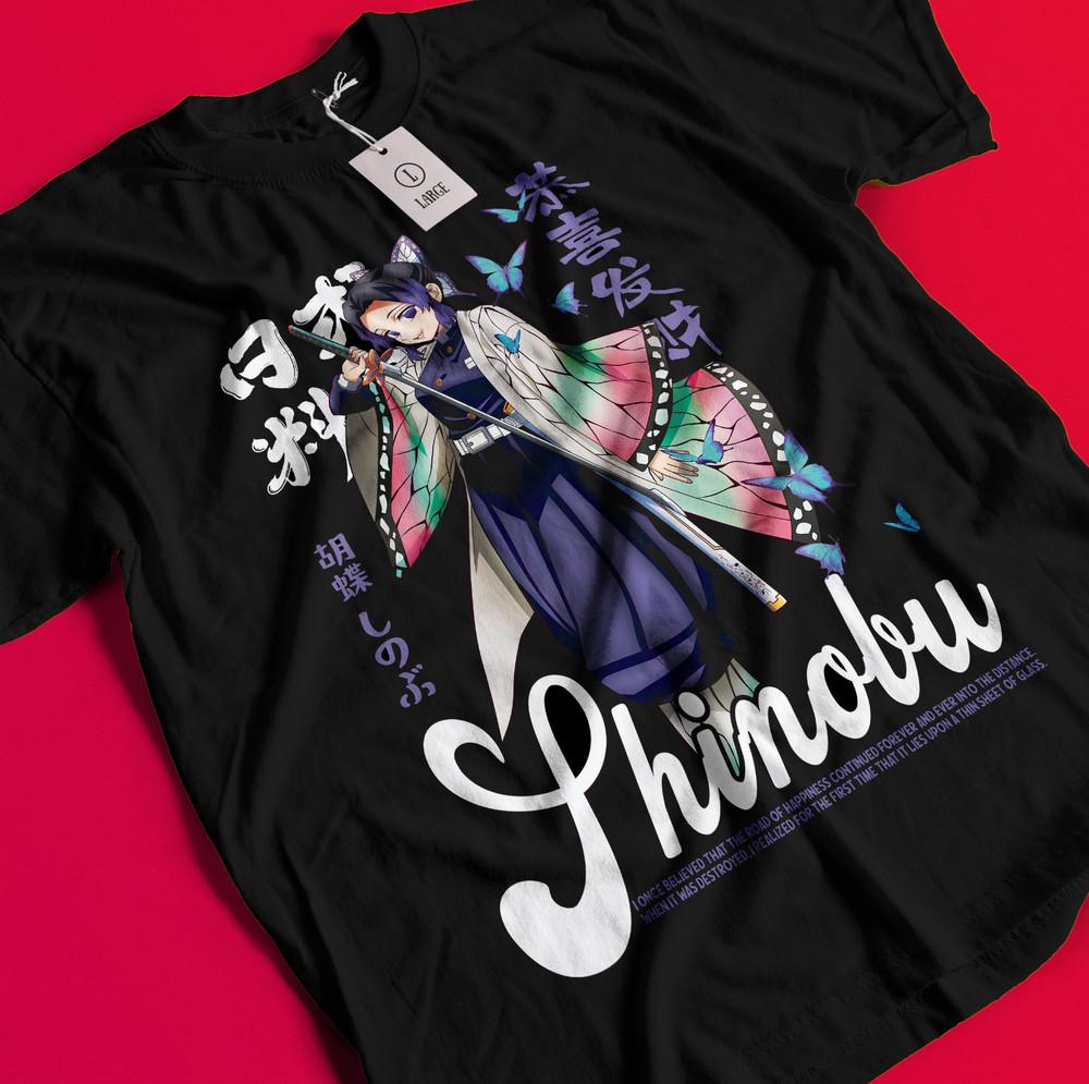 

Demon Slayer Shirt Shinobu Kocho Tshirt Tanjiro T-Shirt Muzan Doma Kokushibo Tee BB529 4XL