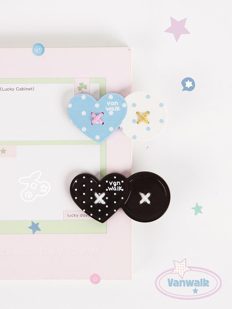 Vanwalk Cozy Hair Clip [Heart X Black]