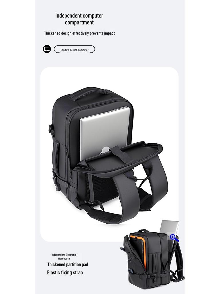 Expandable High-End Laptop Backpack with Shoe Compartment